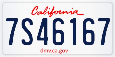 CA license plate 7S46167