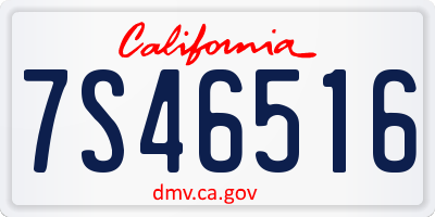 CA license plate 7S46516