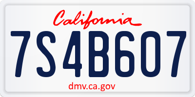 CA license plate 7S4B607