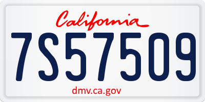 CA license plate 7S57509