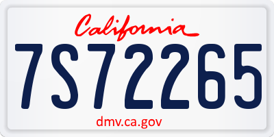 CA license plate 7S72265