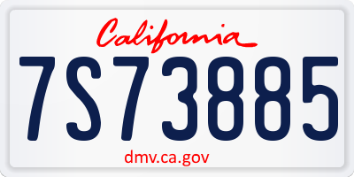 CA license plate 7S73885