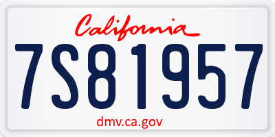 CA license plate 7S81957