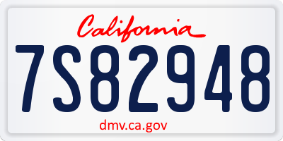 CA license plate 7S82948