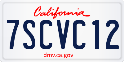 CA license plate 7SCVC12