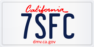 CA license plate 7SFC