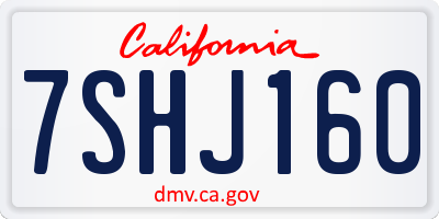 CA license plate 7SHJ160