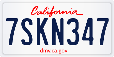 CA license plate 7SKN347