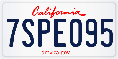 CA license plate 7SPE095