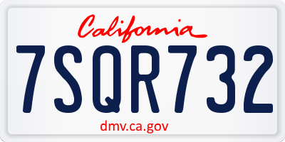 CA license plate 7SQR732