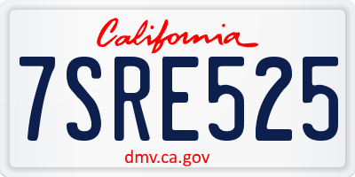 CA license plate 7SRE525