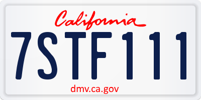 CA license plate 7STF111