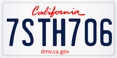 CA license plate 7STH706