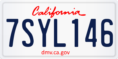 CA license plate 7SYL146