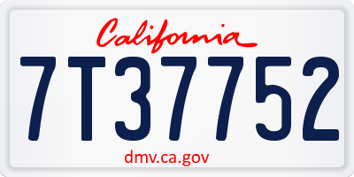 CA license plate 7T37752