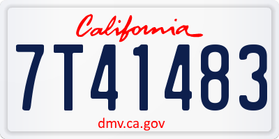 CA license plate 7T41483