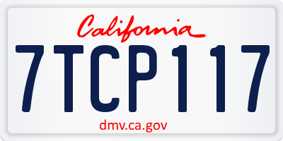 CA license plate 7TCP117
