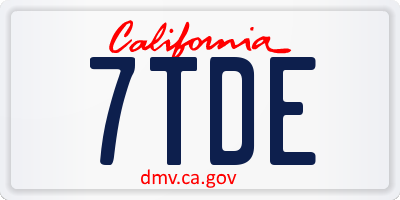 CA license plate 7TDE