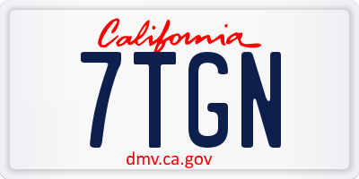 CA license plate 7TGN