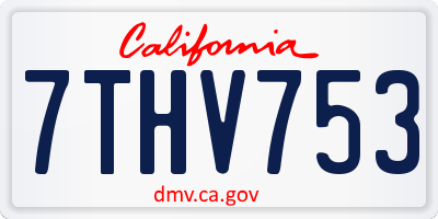 CA license plate 7THV753
