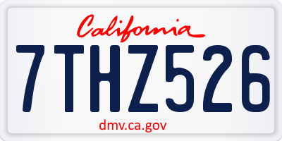 CA license plate 7THZ526