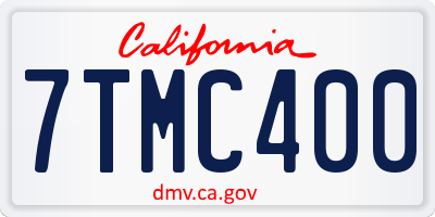 CA license plate 7TMC400