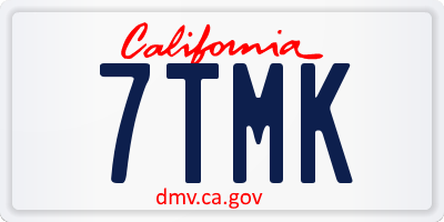 CA license plate 7TMK