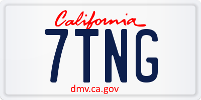 CA license plate 7TNG