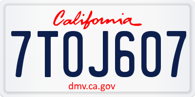 CA license plate 7TOJ607