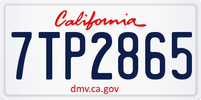 CA license plate 7TP2865