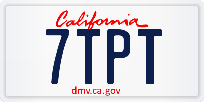 CA license plate 7TPT