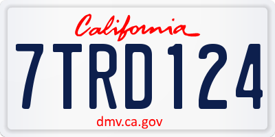 CA license plate 7TRD124