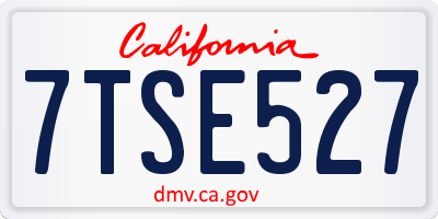 CA license plate 7TSE527