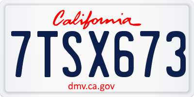 CA license plate 7TSX673