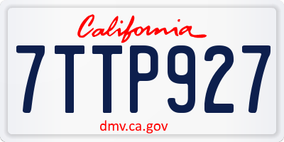 CA license plate 7TTP927