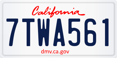 CA license plate 7TWA561