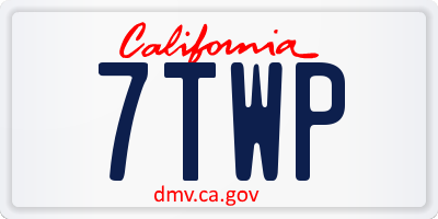 CA license plate 7TWP