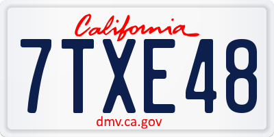 CA license plate 7TXE48