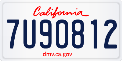 CA license plate 7U90812