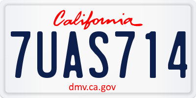 CA license plate 7UAS714