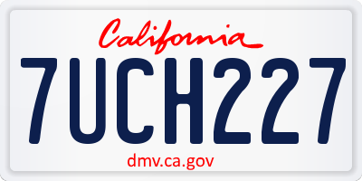 CA license plate 7UCH227