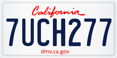 CA license plate 7UCH277