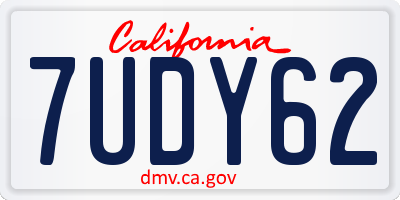 CA license plate 7UDY62