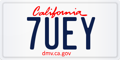 CA license plate 7UEY