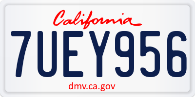 CA license plate 7UEY956