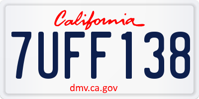 CA license plate 7UFF138