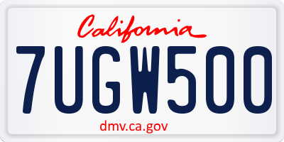 CA license plate 7UGW500