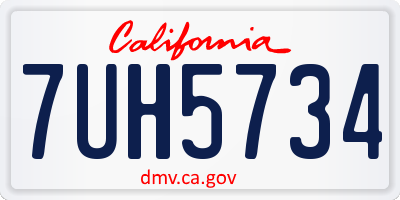 CA license plate 7UH5734