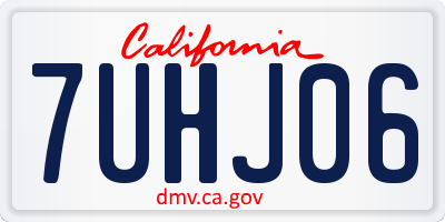 CA license plate 7UHJ06