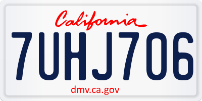 CA license plate 7UHJ706